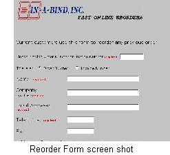 In-A-Bind reorder form